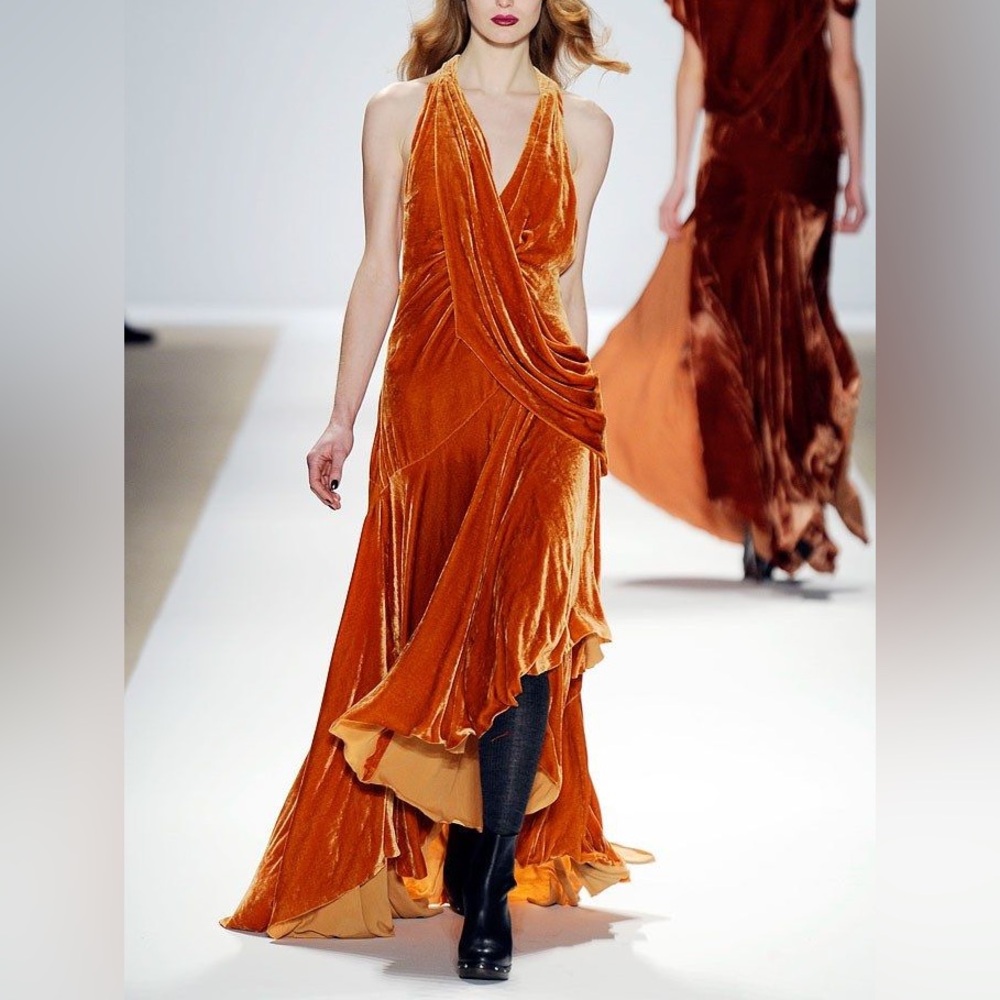 Nanette Lepore Peacock Velvet Gown